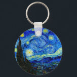 Starry Night av Van Gogh Nyckelring<br><div class="desc">Vincent van Gogh - Starry Natt målade på St Remy,  Frankrike i 1889 Fine Art Print. Den här bilden har förbättrats digitalt för att återställa den ursprungliga feta,  ljusa färger - en perfekt för vilken konst som helst älskare!</div>