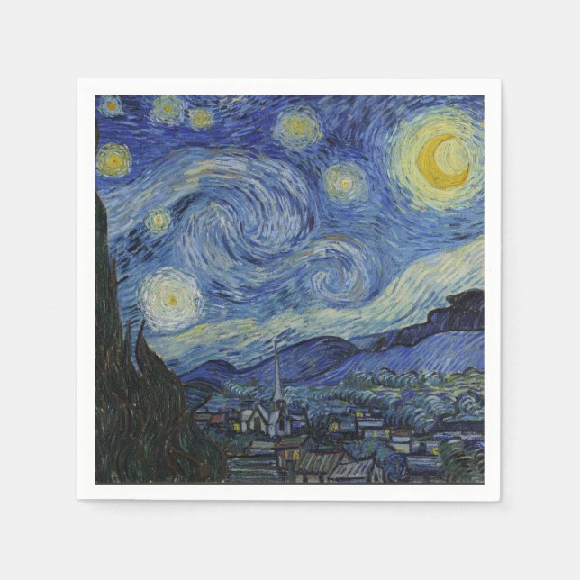 "Starry Night" av Van Gogh Pappersservett (Framsidan)