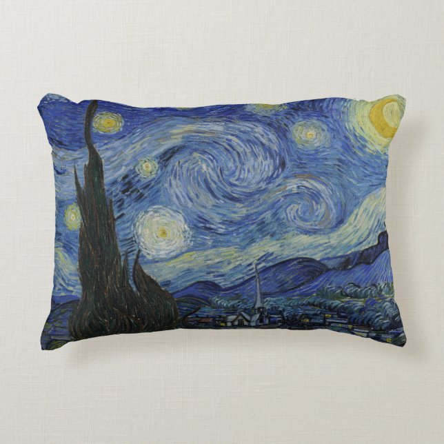 "Starry Night" av Van Gogh Prydnadskudde (Framsidan)
