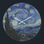 "Starry Night" av Van Gogh Stor Klocka<br><div class="desc">Den här designen har en mycket hög upplösning och oredigerad återgivning av Van Goghs berömd "Starry Night"-målning.</div>