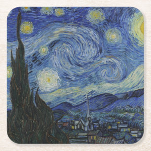 "Starry Night" av Van Gogh Underlägg Papper Kvadrat
