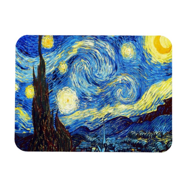 Starry Night av Vincent van Gogh 1889 Magnet (Horisontell)