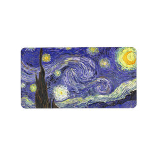 Starry Night av Vincent van Gogh Adressetikett