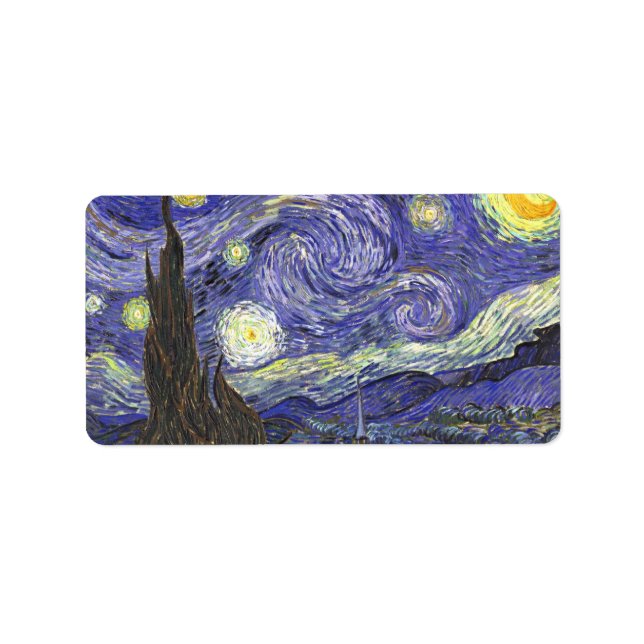 Starry Night av Vincent van Gogh Adressetikett (Framsidan)