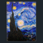 Starry Night av Vincent Van Gogh Anteckningsbok<br><div class="desc">Vincent Van Gogh Starry Natten. Det här är ett gammalt mästerverk från huvudmålaren Vincent Van Gogh. Den här bran konstlandskapsmålningen har vackert,  vibrerande,  mättat färg. Vincent Van Gogh var en post impressionist-målare. Den här avbildningen är i den offentliga domänen</div>