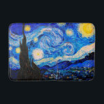 Starry Night av Vincent Van Gogh Badrumsmatta<br><div class="desc">Vincent Van Gogh Starry Natten. Det här är ett gammalt mästerverk från huvudmålaren Vincent Van Gogh. Den här bran konstlandskapsmålningen har vackert,  vibrerande,  mättat färg. Vincent Van Gogh var en post impressionist-målare. Den här avbildningen är i den offentliga domänen</div>