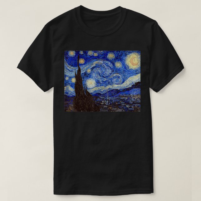 Starry Night av Vincent van Gogh Berömd Art Pain T Shirt (Design framsida)