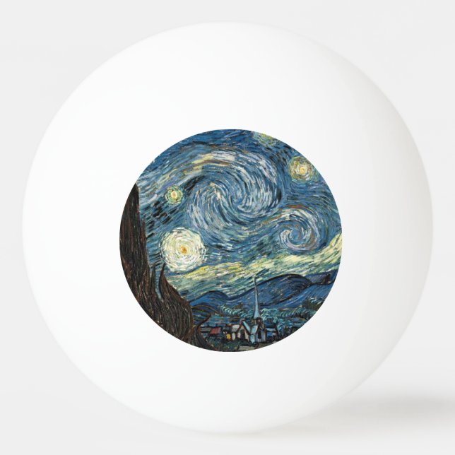 Starry Night av Vincent van Gogh. Berömd konst Pingisboll (Baksidan)
