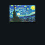 Starry Night av Vincent van Gogh Canvastryck<br><div class="desc">Van Gogh's natt himmel är en duk av strömmande energi. Under de exploderande stjärnorna är byn fortfarande en ställe av serenordningen. Att koppla samman jorden och himmel är cypress, som påminner om lågorna, ett träd som traditionellt är kopplat till gravyrar och sorg. Men för Van Gogh var döden inte något...</div>