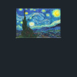 Starry Night av Vincent van Gogh Canvastryck<br><div class="desc">Van Gogh's natt himmel är en duk av strömmande energi. Under de exploderande stjärnorna är byn fortfarande en ställe av serenordningen. Att koppla samman jorden och himmel är cypress, som påminner om lågorna, ett träd som traditionellt är kopplat till gravyrar och sorg. Men för Van Gogh var döden inte något...</div>