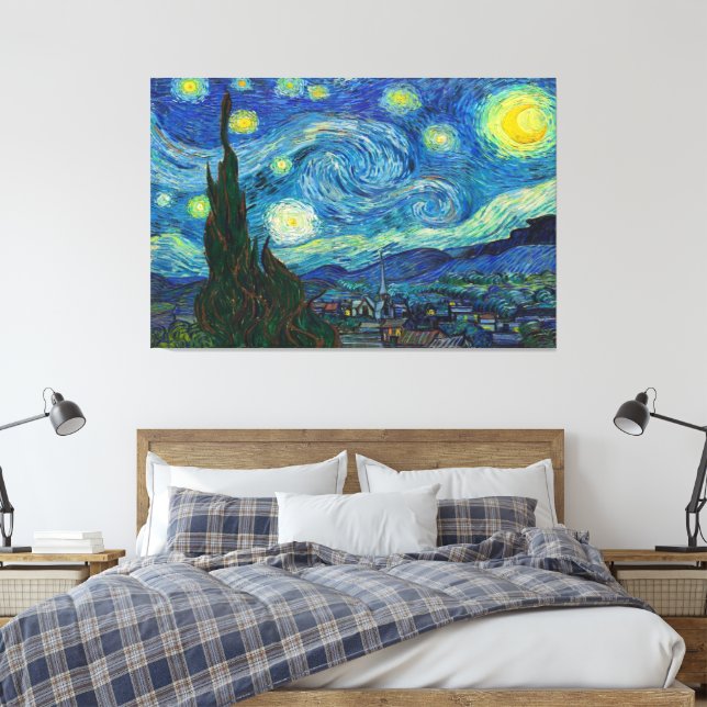 Starry Night av Vincent van Gogh Canvastryck (Insitu (sovrum))