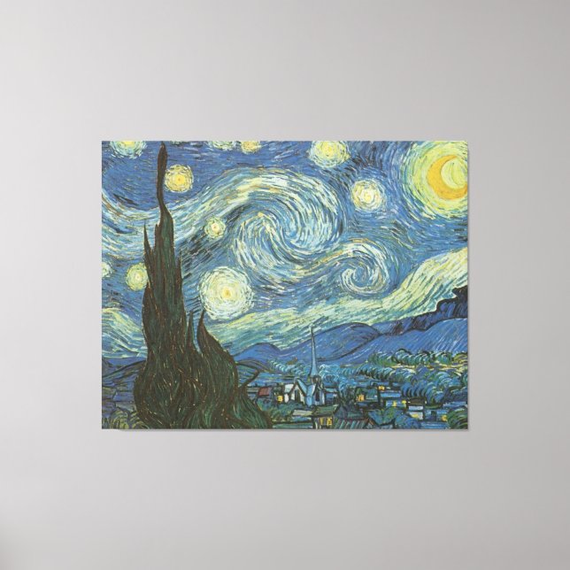 Starry Night av Vincent Van Gogh Canvastryck (Framsida)