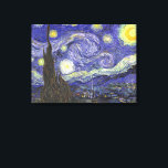 Starry Night av Vincent van Gogh Canvastryck<br><div class="desc">Starry Night av Vincent van Gogh är en vintage bra konst post impressionism landcape cityscape tavla med en syn på Saint Remy, Frankrike från van Gogh's asyl. Natten himlar snurrar med moln med en ljusskygg måne och lysande stjärnor över den kantiga byn. Starry Night är förmodligen van Goghs mest berömd...</div>