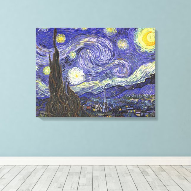 Starry Night av Vincent van Gogh Canvastryck (Insitu (trägolv))