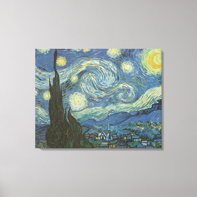 Starry Night av Vincent Van Gogh Canvastryck (Framsida)