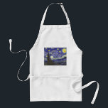 Starry Night av Vincent van Gogh Förkläde<br><div class="desc">Starry Night av Vincent van Gogh är en vintage bra konst post impressionism landcape cityscape tavla med en syn på Saint Remy, Frankrike från van Gogh's asyl. Natten himlar snurrar med moln med en ljusskygg måne och lysande stjärnor över den kantiga byn. Starry Night är förmodligen van Goghs mest berömd...</div>