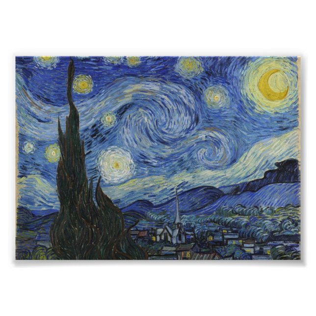 Starry Night av Vincent van Gogh Fototryck (Framsidan)