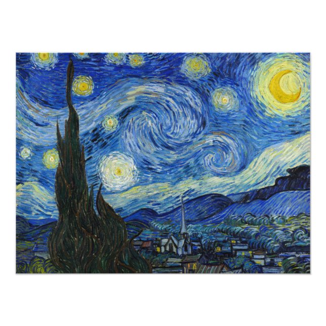 Starry Night av Vincent van Gogh Fototryck (Framsidan)