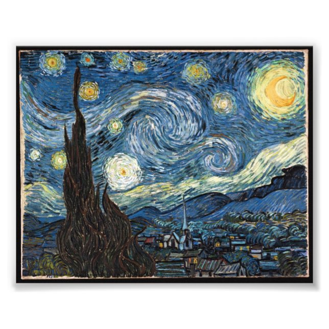 Starry Night av Vincent Van Gogh Fototryck (Framsidan)