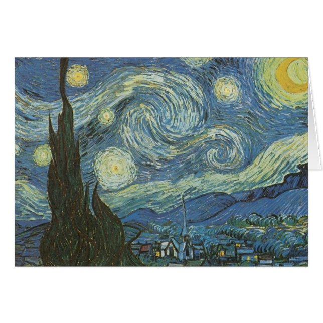 Starry Night av Vincent Van Gogh Hälsningskort (Framsidan Horizontal)