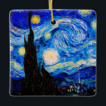 Starry Night av Vincent Van Gogh Julgransprydnad Keramik<br><div class="desc">Vincent Van Gogh Starry Natten. Det här är ett gammalt mästerverk från huvudmålaren Vincent Van Gogh. Den här bran konstlandskapsmålningen har vackert,  vibrerande,  mättat färg. Vincent Van Gogh var en post impressionist-målare. Den här avbildningen är i den offentliga domänen</div>