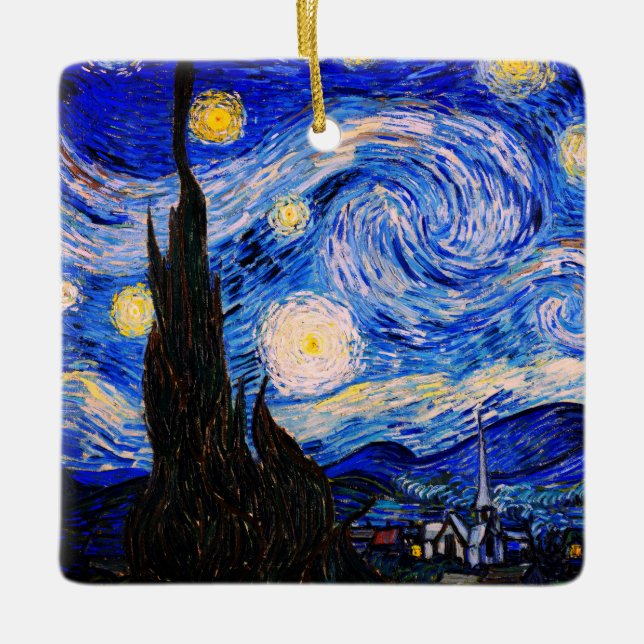 Starry Night av Vincent Van Gogh Julgransprydnad Keramik (Framsida)