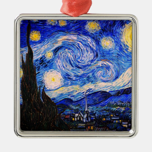 Starry Night av Vincent Van Gogh Julgransprydnad Metall (Framsidan)