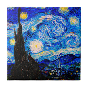 Starry Night av Vincent Van Gogh Kakelplatta