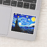 Starry Night av Vincent Van Gogh Klistermärken<br><div class="desc">Starrinatten av Vincent Van Gogh. Det här är ett gammalt mästerverk från den nederländske huvudmålaren Vincent Van Gogh. Den här bran är vacker,  livfull och mättad färg. Vincent Van Gogh var en post impressionist-målare. Den här avbildningen är i den offentliga domänen</div>