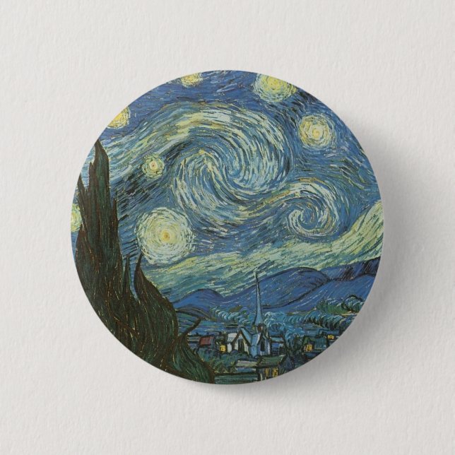 Starry Night av Vincent Van Gogh Knapp (Framsida)