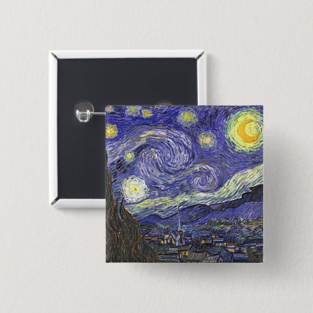 Starry Night av Vincent van Gogh Knapp (Framsida & baksida)