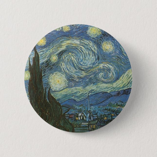 Starry Night av Vincent Van Gogh Knapp (Framsida)