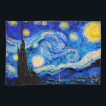 Starry Night av Vincent Van Gogh Kökshandduk<br><div class="desc">Vincent Van Gogh Starry Natten. Det här är ett gammalt mästerverk från huvudmålaren Vincent Van Gogh. Den här bran konstlandskapsmålningen har vackert,  vibrerande,  mättat färg. Vincent Van Gogh var en dutch post impressionist-målare. Den här avbildningen är i den offentliga domänen</div>