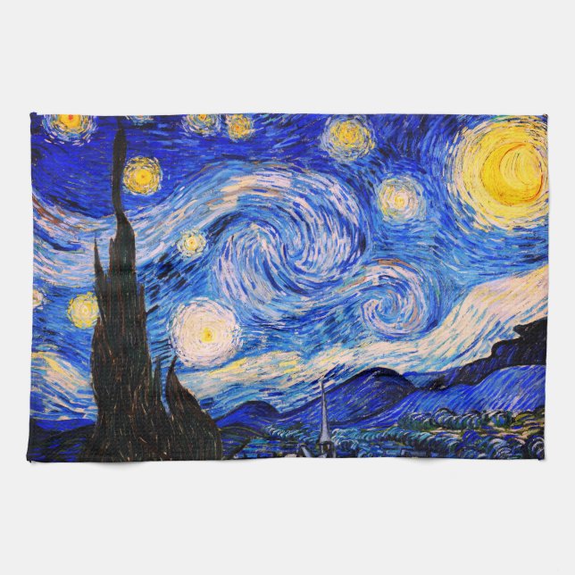 Starry Night av Vincent Van Gogh Kökshandduk (Horisontell)