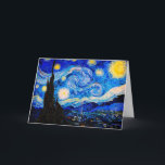 Starry Night av Vincent Van Gogh Kort<br><div class="desc">Vincent Van Gogh Starry Natten. Det här är ett gammalt mästerverk från huvudmålaren Vincent Van Gogh. Den här bran konstlandskapsmålningen har vackert,  vibrerande,  mättat färg. Vincent Van Gogh var en post impressionist-målare. Den här avbildningen är i den offentliga domänen</div>