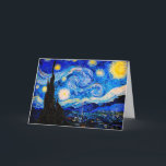 Starry Night av Vincent Van Gogh Kort<br><div class="desc">Vincent Van Gogh Starry Natten. Det här är ett gammalt mästerverk från huvudmålaren Vincent Van Gogh. Den här bran konstlandskapsmålningen har vackert,  vibrerande,  mättat färg. Vincent Van Gogh var en dutch post impressionist-målare. Den här avbildningen är i den offentliga domänen</div>
