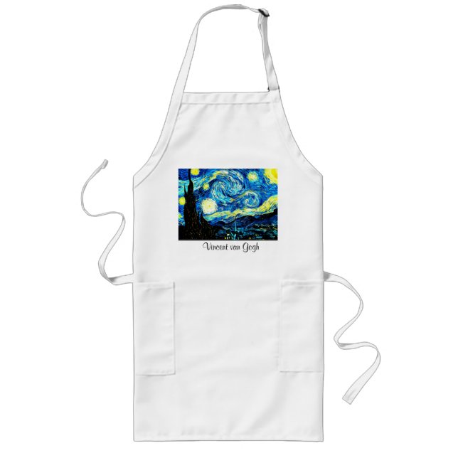 Starry Night av Vincent van Gogh Långt Förkläde (Framsidan)