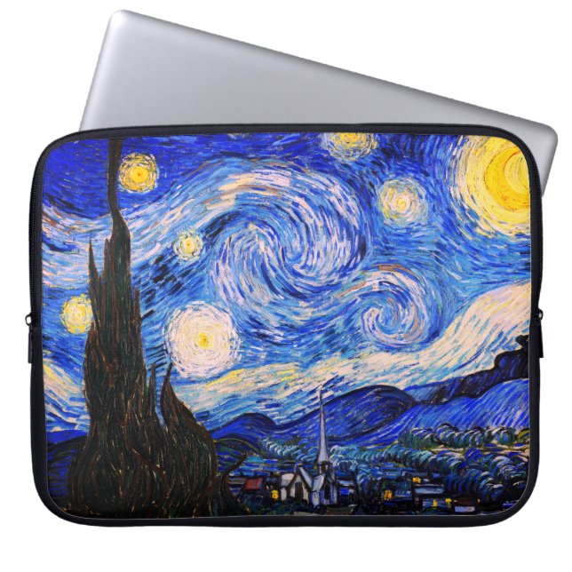 Starry Night av Vincent Van Gogh Laptop Fodral (Framsidan)