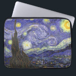 Starry Night av Vincent van Gogh Laptop Sleeve<br><div class="desc">Starry Night av Vincent van Gogh är en vintage bra konst post impressionism landcape cityscape tavla med en syn på Saint Remy, Frankrike från van Gogh's asyl. Natten himlar snurrar med moln med en ljusskygg måne och lysande stjärnor över den kantiga byn. Starry Night är förmodligen van Goghs mest berömd...</div>