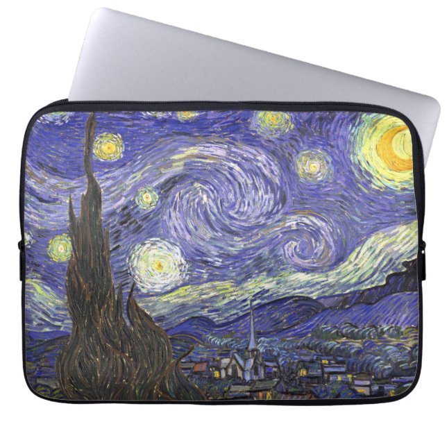 Starry Night av Vincent van Gogh Laptop Sleeve (Framsidan)