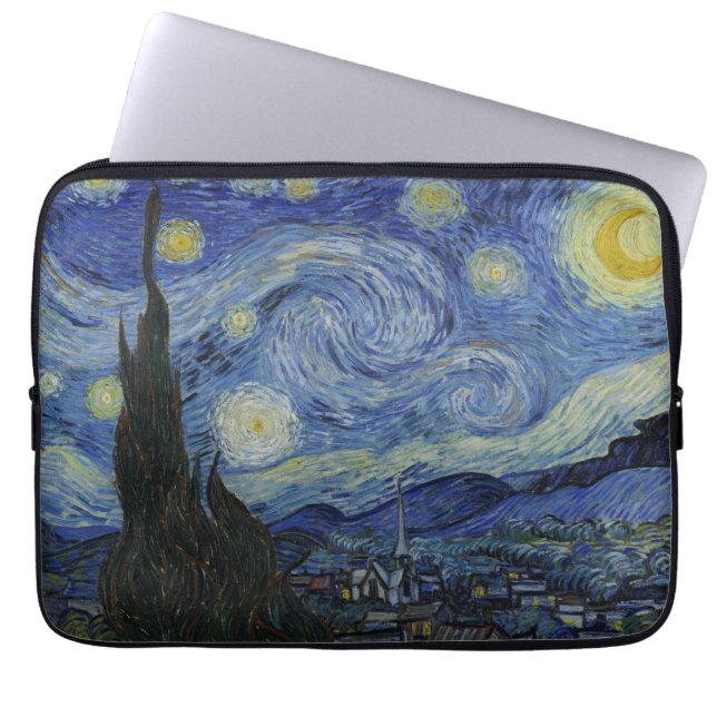 Starry Night av Vincent Van Gogh Laptop Sleeve (Framsidan)