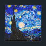 Starry Night av Vincent Van Gogh Magnet<br><div class="desc">Vincent Van Gogh Starry Natten. Det här är ett gammalt mästerverk från huvudmålaren Vincent Van Gogh. Den här bran konstlandskapsmålningen har vackert,  vibrerande,  mättat färg. Vincent Van Gogh var en post impressionist-målare. Den här avbildningen är i den offentliga domänen</div>