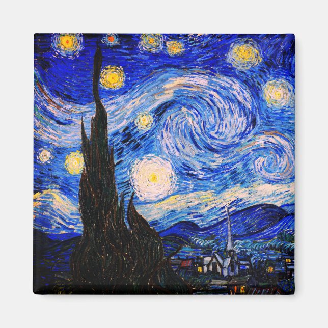 Starry Night av Vincent Van Gogh Magnet (Framsidan)