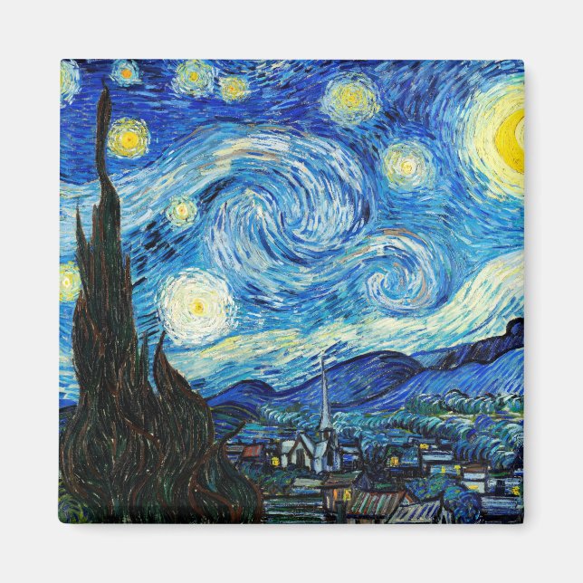 Starry Night av Vincent Van Gogh Magnet (Framsidan)