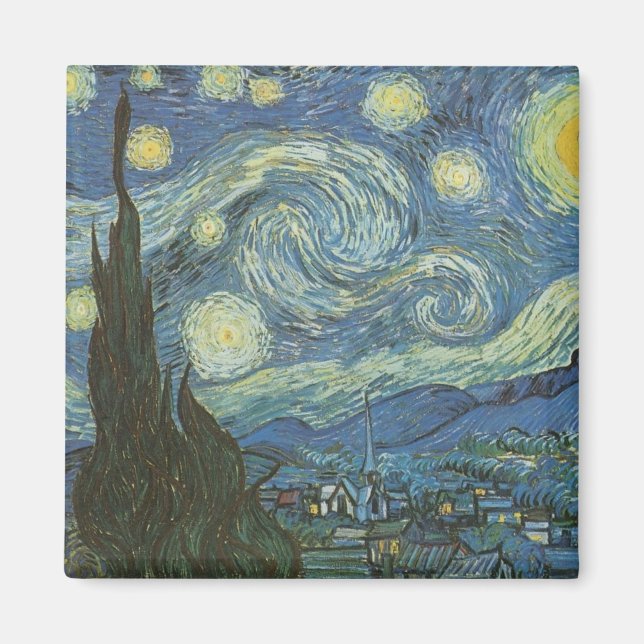 Starry Night av Vincent Van Gogh Magnet (Framsidan)