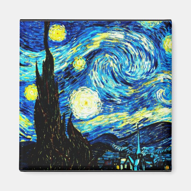 Starry Night av Vincent van Gogh Magnet (Framsidan)
