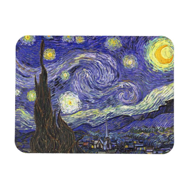 Starry Night av Vincent van Gogh Magnet (Horisontell)