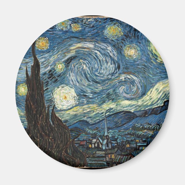 Starry Night av Vincent Van Gogh Magnet (Framsidan)