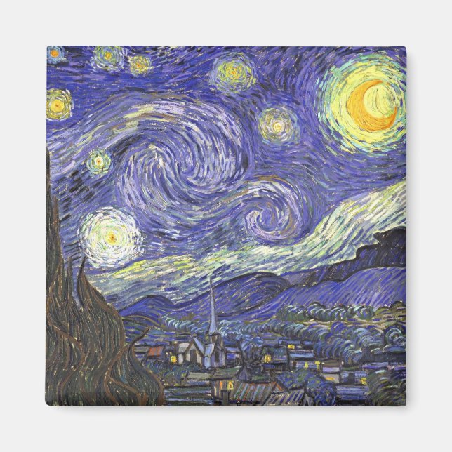 Starry Night av Vincent van Gogh Magnet (Framsidan)