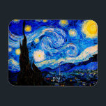 Starry Night av Vincent Van Gogh Magnet<br><div class="desc">Vincent Van Gogh Starry Natten. Det här är ett gammalt mästerverk från huvudmålaren Vincent Van Gogh. Den här bran konstlandskapsmålningen har vackert,  vibrerande,  mättat färg. Vincent Van Gogh var en dutch post impressionist-målare. Den här avbildningen är i den offentliga domänen</div>
